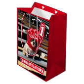 Dog in schuimhand medium cadeauzakje (Achterkant Gekanteld)