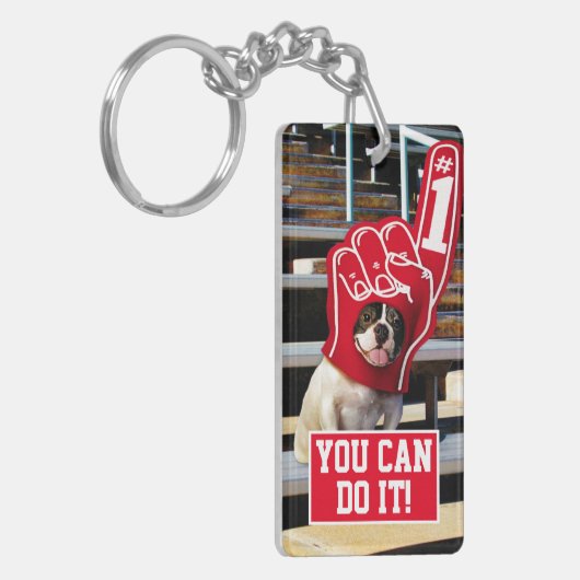 Dog in schuimhand sleutelhanger (Voorkant Links)