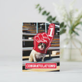 Dog in schuimhand uitnodiging briefkaart (Staand voorkant)