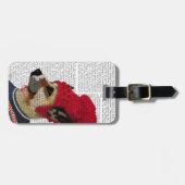 Dog in Ski Sweater 2 Bagagelabel (Voorkant horizontaal)