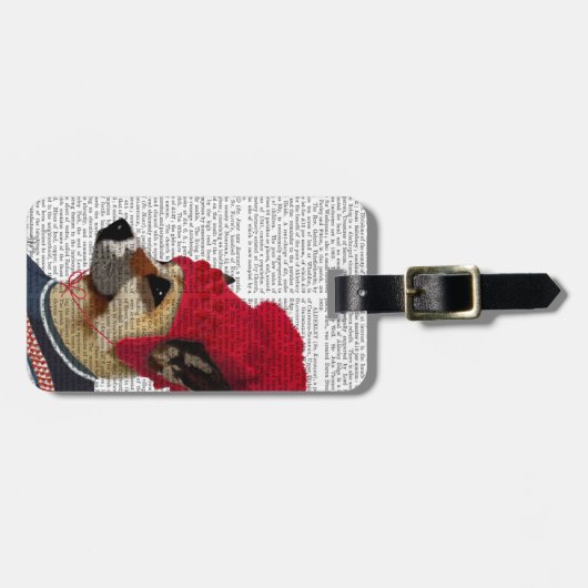 Dog in Ski Sweater 2 Bagagelabel (Voorkant horizontaal)