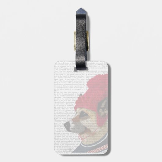 Dog in Ski Sweater 2 Bagagelabel (Achterkant verticaal)