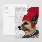 Dog in Ski Sweater 2 Briefkaart (Voorkant / Achterkant)