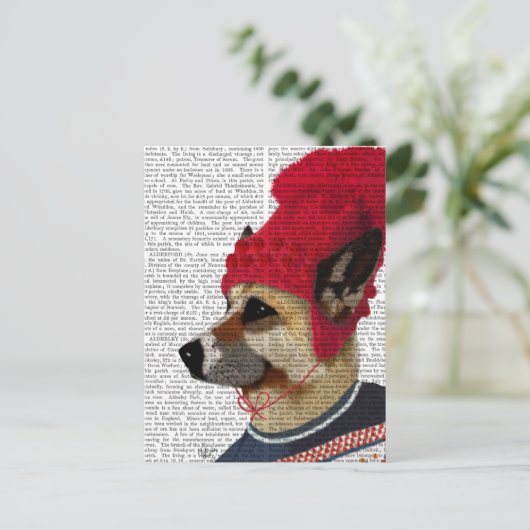 Dog in Ski Sweater 2 Briefkaart (Staand voorkant)