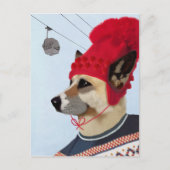 Dog in Ski Sweater Briefkaart (Voorkant)