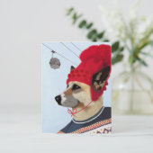 Dog in Ski Sweater Briefkaart (Staand voorkant)