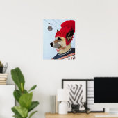 Dog in Ski Sweater Poster (Thuiskantoor)