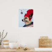 Dog in Ski Sweater Poster (Keuken)