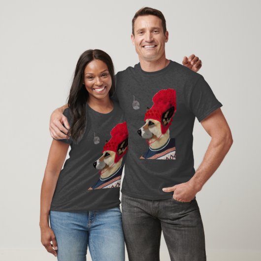 Dog in Ski Sweater T-shirt (Unisex)