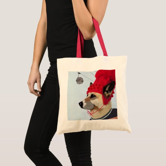 Dog in Ski Sweater Tote Bag (Voorkant (product))