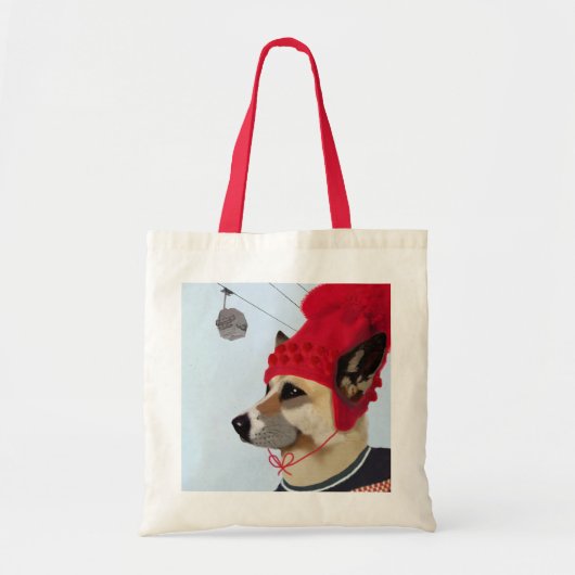 Dog in Ski Sweater Tote Bag (Voorkant)
