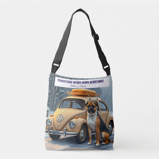 Dog in Snow Bread toast on the Roof Crossbody Tas (Voorkant)