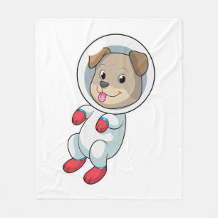 Dog in Space in Suit Fleece Deken