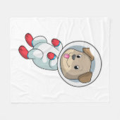 Dog in Space in Suit Fleece Deken (Voorkant (Horizontaal))