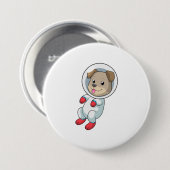 Dog in Space in Suit Ronde Button 7,6 Cm (Voorkant /achterkant)