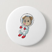 Dog in Space in Suit Ronde Button 7,6 Cm (Voorkant)