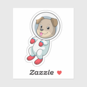 Dog in Space in Suit Sticker