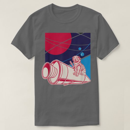 Dog in Space Rocket Planet Pet T-shirt (Design voorkant)
