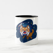 Dog in space tweekleurige koffiemok (Center)