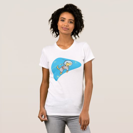 Dog in Space Womens T-Shirt (Voorkant volledig)