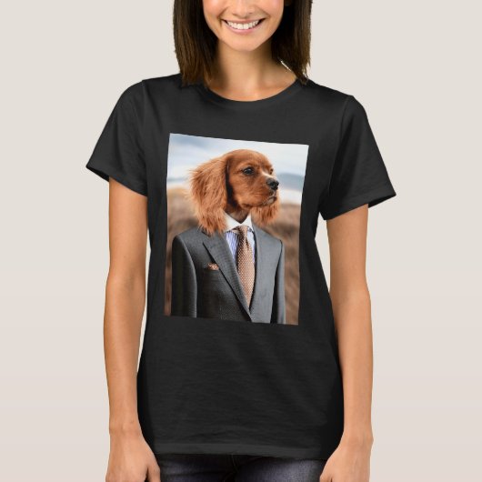 Dog In Suit And Tie English Cocker Spaniel Mbassp T-shirt (Voorkant)