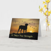 Dog in Sunset Sympathie Zet Dog in slaap Kaart (Gele Bloem)