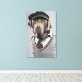 Dog in sweater en pet canvas afdruk (Insitu (Houten vloer))