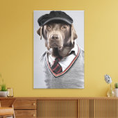 Dog in sweater en pet canvas afdruk (Insitu (Woonkamer))