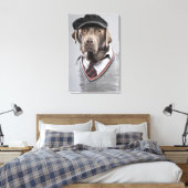 Dog in sweater en pet canvas afdruk (Insitu (Slaapkamer))