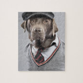 Dog in sweater en pet legpuzzel (Verticaal)