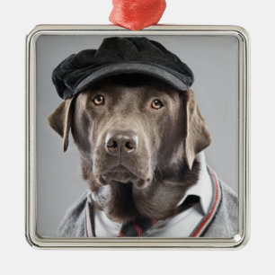 Dog in sweater en pet metalen ornament