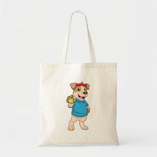 Dog in Tennis met Tennis ball Tote Bag (Voorkant)