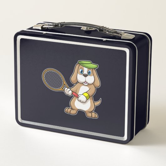 Dog in Tennis met Tennis racket & Pet (Achterkant)