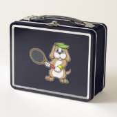 Dog in Tennis met Tennis racket & Pet (Voorkant)