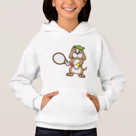 Dog in Tennis met Tennis racket & Pet (Voorkant)