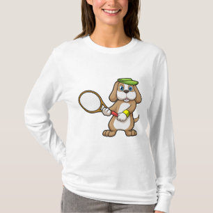 Dog in Tennis met Tennis racket & Pet T-shirt