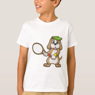 Dog in Tennis met Tennis racket & Pet T-shirt
