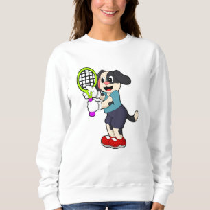 Dog in Tennis met Tennis racket Trui