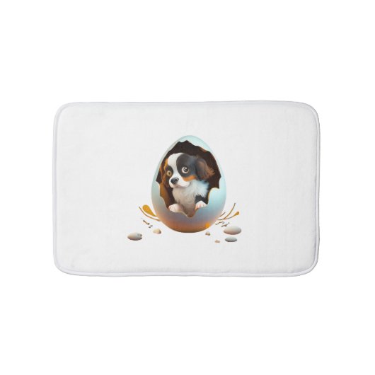 dog in the egg badmat (Voorkant)