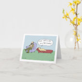 Dog in therapeutische Cartoon | Dog Show Humor Bir Kaart (Gele Bloem)