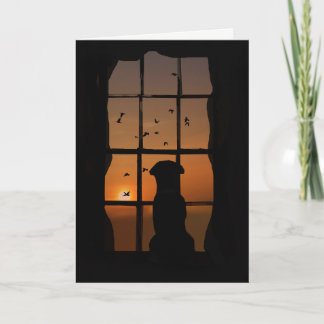 Dog in Window Sympathie, condoleances Kaart