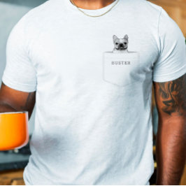 Dog in zakje | Aangepaste foto en naam T-shirt