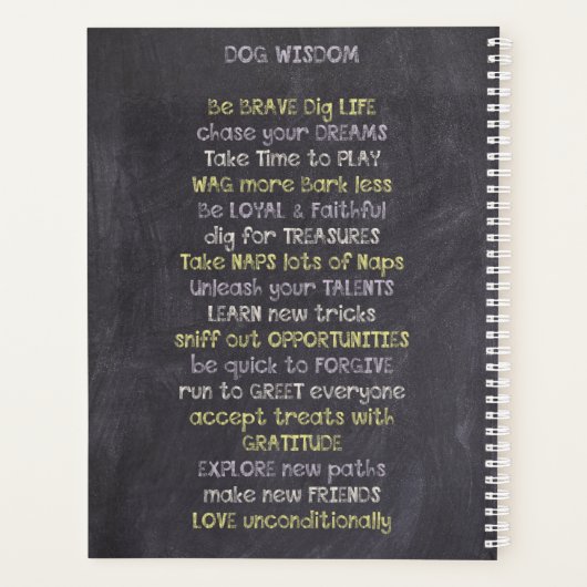 Dog Inspirerend Quote - Dog Wisdom Gezegden Planner (Achterkant)