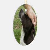 Dog is een beste vriend van het man! keramisch ornament (Rechts)