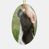 Dog is een beste vriend van het man! keramisch ornament (Links)