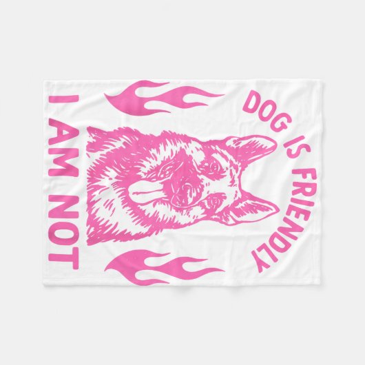 Dog Is Friendly I Am Not - German Shepherd Dog Fun Fleece Deken (Voorkant (Horizontaal))