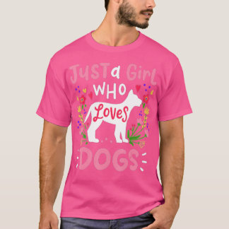 Dog is gewoon een meisje dat van Dogs Gift houdt v T-shirt