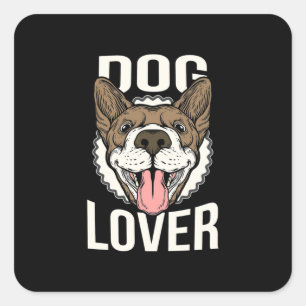 Dog is mijn beste vriend vierkante sticker