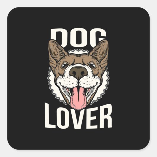 Dog is mijn beste vriend vierkante sticker (Voorkant)