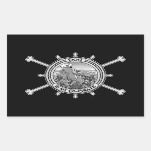 Dog is mijn co-piraat rechthoekige sticker